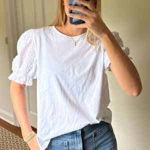 White Puff Sleeve Top